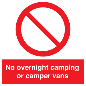 No overnight camping or camper vans